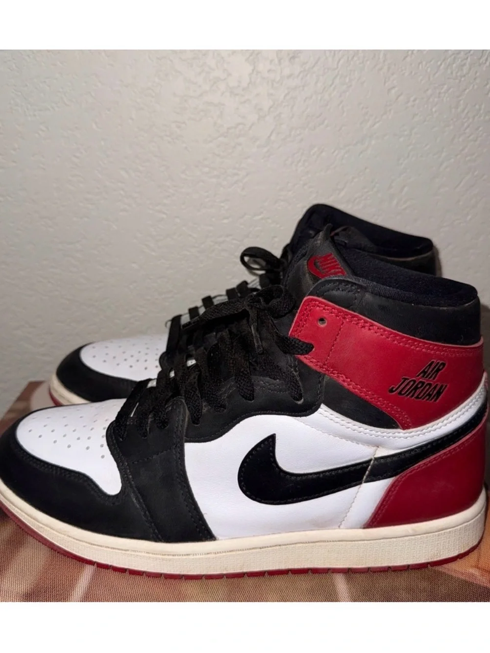 Jordan Men’s High-Top Sneakers in Black/White/Red